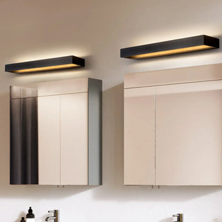 Modern Rectangular Metal Black Mirror Vanity Lights Zawala Image - 4