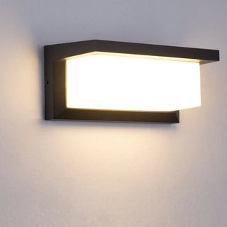 Simple Rectangular Plexiglas Outdoor Wall Light Black Image - 5