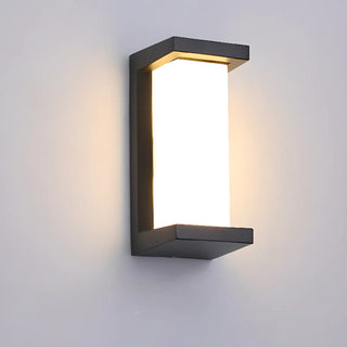 Simple Rectangular Plexiglas Outdoor Wall Light Black Image - 8