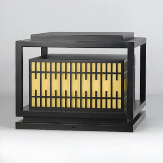 ZOWALA - Modern Black Rectangular Metal Outdoor Post Light Image - 10