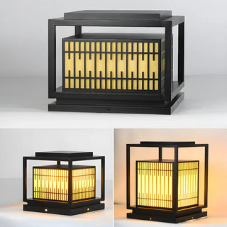 ZOWALA - Modern Black Rectangular Metal Outdoor Post Light Image - 11