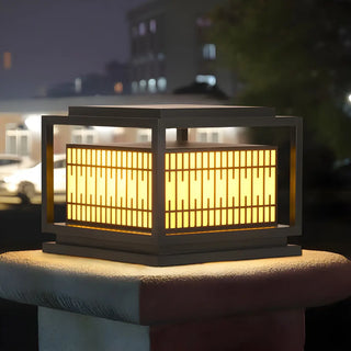 ZOWALA - Modern Black Rectangular Metal Outdoor Post Light Image - 4
