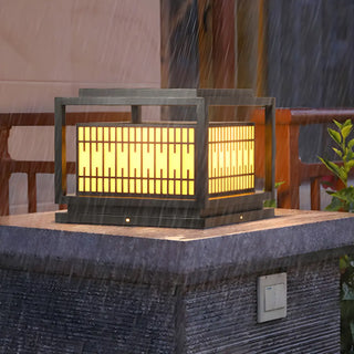 ZOWALA - Modern Black Rectangular Metal Outdoor Post Light Image - 7