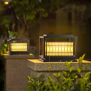 ZOWALA - Modern Black Rectangular Metal Outdoor Post Light Image - 8