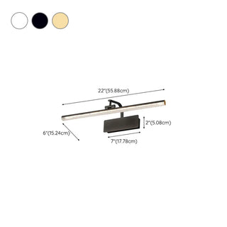 Black Modern Rectangular Metal Vanity Light Fixture Zawala Image - 16