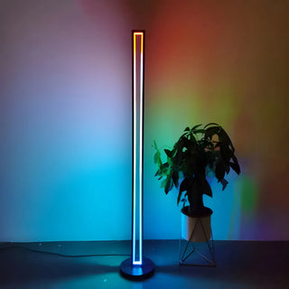 Metal Modern Black Rectangular RGB LED Floor Lamp Zawala Image - 10