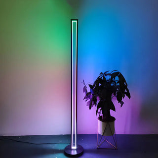 Metal Modern Black Rectangular RGB LED Floor Lamp Zawala Image - 5