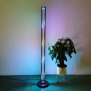 Metal Modern Black Rectangular RGB LED Floor Lamp Zawala Image - 7