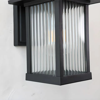 Waterproof Modern Black Box Glass Outdoor Wall Sconce Zawala Image - 10