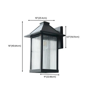 Waterproof Modern Black Box Glass Outdoor Wall Sconce Zawala Image - 16
