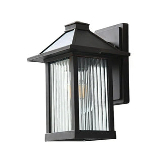 Waterproof Modern Black Box Glass Outdoor Wall Sconce Zawala Image - 4