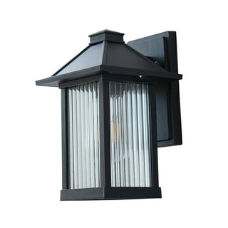 Waterproof Modern Black Box Glass Outdoor Wall Sconce Zawala Image - 5