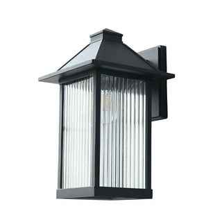 Waterproof Modern Black Box Glass Outdoor Wall Sconce Zawala Image - 6