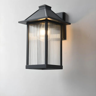 Waterproof Modern Black Box Glass Outdoor Wall Sconce Zawala Image - 8