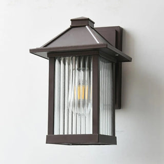 Waterproof Modern Black Box Glass Outdoor Wall Sconce Zawala Image - 9