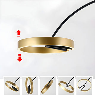 Modern Black Ring and Arc LED Metal Floor Lamp Zawala Image - 13