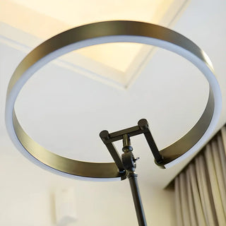 Modern Black Ring and Arc LED Metal Floor Lamp Zawala Image - 14