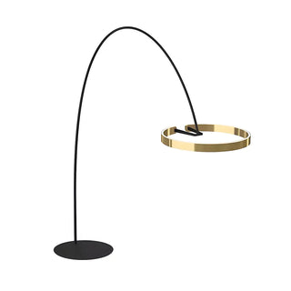Modern Black Ring and Arc LED Metal Floor Lamp Zawala Image - 15