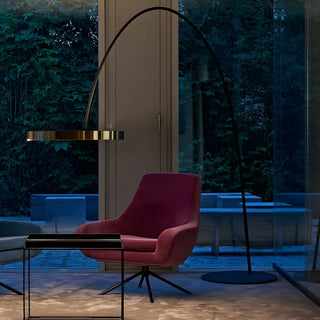 Modern Black Ring and Arc LED Metal Floor Lamp Zawala Image - 9