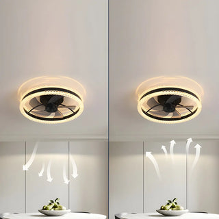 Modern Elegant Flush Ring Ceiling Fan with LED Light Zawala Image - 12