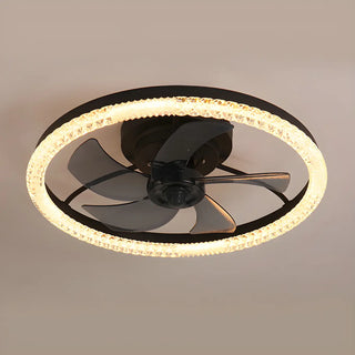 Modern Elegant Flush Ring Ceiling Fan with LED Light Zawala Image - 13