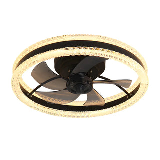 Modern Elegant Flush Ring Ceiling Fan with LED Light Zawala Image - 15