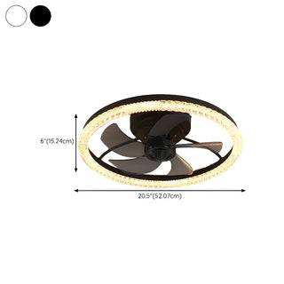 Modern Elegant Flush Ring Ceiling Fan with LED Light Zawala #size
