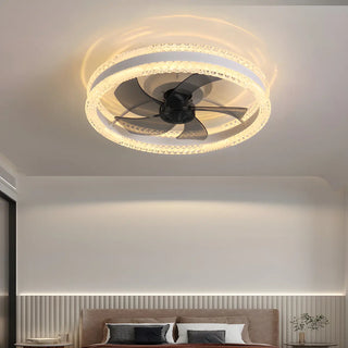 Modern Elegant Flush Ring Ceiling Fan with LED Light Zawala Image - 4