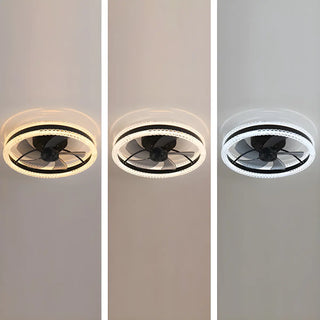 Modern Elegant Flush Ring Ceiling Fan with LED Light Zawala Image - 7