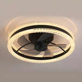 Modern Elegant Flush Ring Ceiling Fan with LED Light Zawala Image - 9