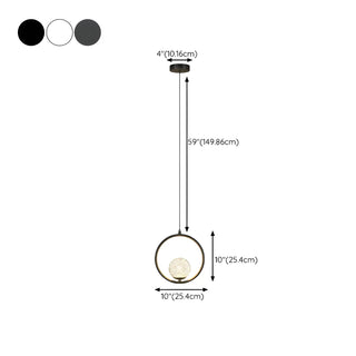 ZOWALA - Modern Clear Acrylic Globe Pendant Light Bedroom #size