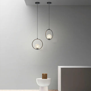 ZOWALA - Modern Clear Acrylic Globe Pendant Light Bedroom Image - 5