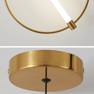 ZOWALA - Modern Bedroom Gold Ring White Acrylic Pendant Light Image - 11