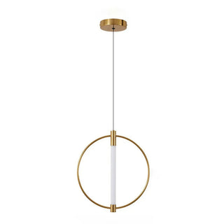 ZOWALA - Modern Bedroom Gold Ring White Acrylic Pendant Light Image - 9