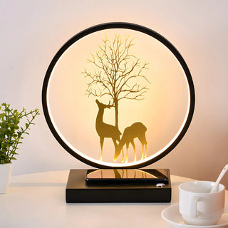 ZOWALA - Modern Metal LED Round Table Light Black Image - 1