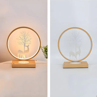 ZOWALA - Modern Metal LED Round Table Light Black Image - 10