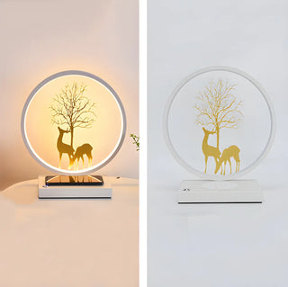 ZOWALA - Modern Metal LED Round Table Light Black Image - 11