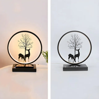 ZOWALA - Modern Metal LED Round Table Light Black Image - 12