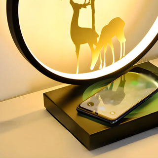 ZOWALA - Modern Metal LED Round Table Light Black Image - 15