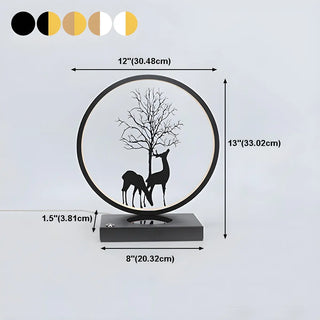 ZOWALA - Modern Metal LED Round Table Light Black #size