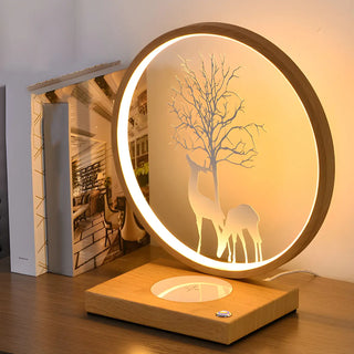 ZOWALA - Modern Metal LED Round Table Light Black Image - 3