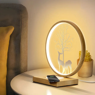 ZOWALA - Modern Metal LED Round Table Light Black Image - 5