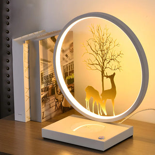 ZOWALA - Modern Metal LED Round Table Light Black Image - 6