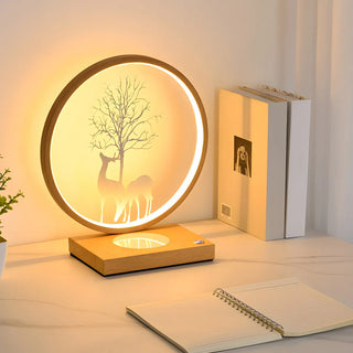 ZOWALA - Modern Metal LED Round Table Light Black Image - 7