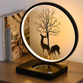 ZOWALA - Modern Metal LED Round Table Light Black Image - 8