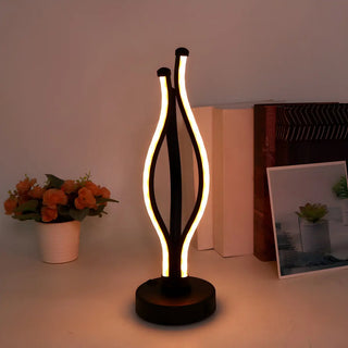 ZOWALA - Modern Black Silica Gel Strip LED Table Lamp Image - 1