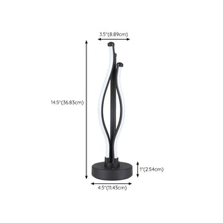 ZOWALA - Modern Black Silica Gel Strip LED Table Lamp #size