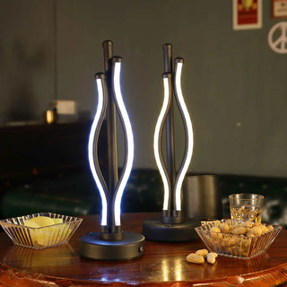 ZOWALA - Modern Black Silica Gel Strip LED Table Lamp Image - 3