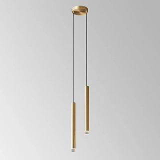 Modern Black Metal Slim Cylinder Bedroom Pendant Light Zawala Image - 12