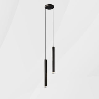 Modern Black Metal Slim Cylinder Bedroom Pendant Light Zawala Image - 6